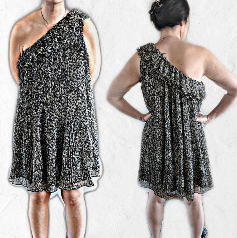 Ark & Co Chiffon One shoulder ruffle dress